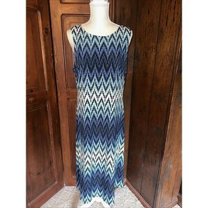 Jessica Howard Women's Navy-Blue‎ Maxi Dress  Sleeveless Size 16 EUC